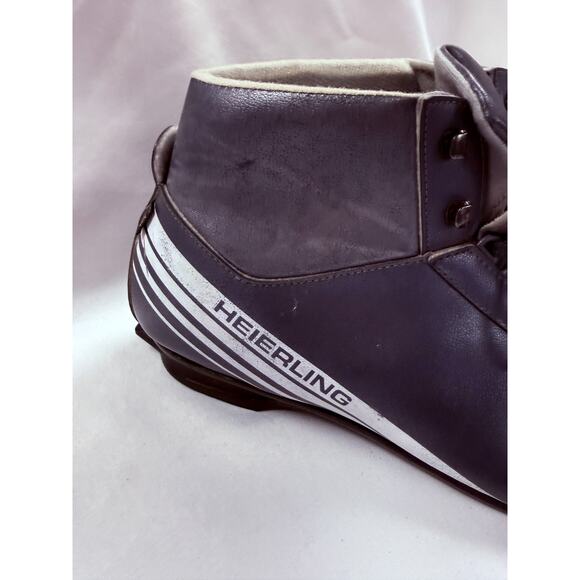 Vintage Heierling Cross Country Ski Boots Leather Black Nordic XC Euro Retro main image 3